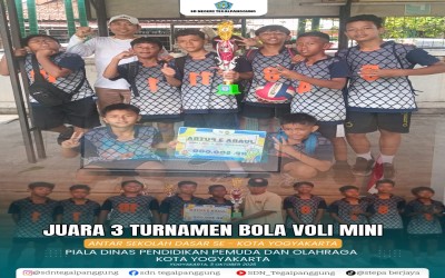 Semangat Sportivitas! SD Negeri Tegalpanggung Raih Juara 3 Lomba Voli Mini Antar SD se-Kota Yogyakarta